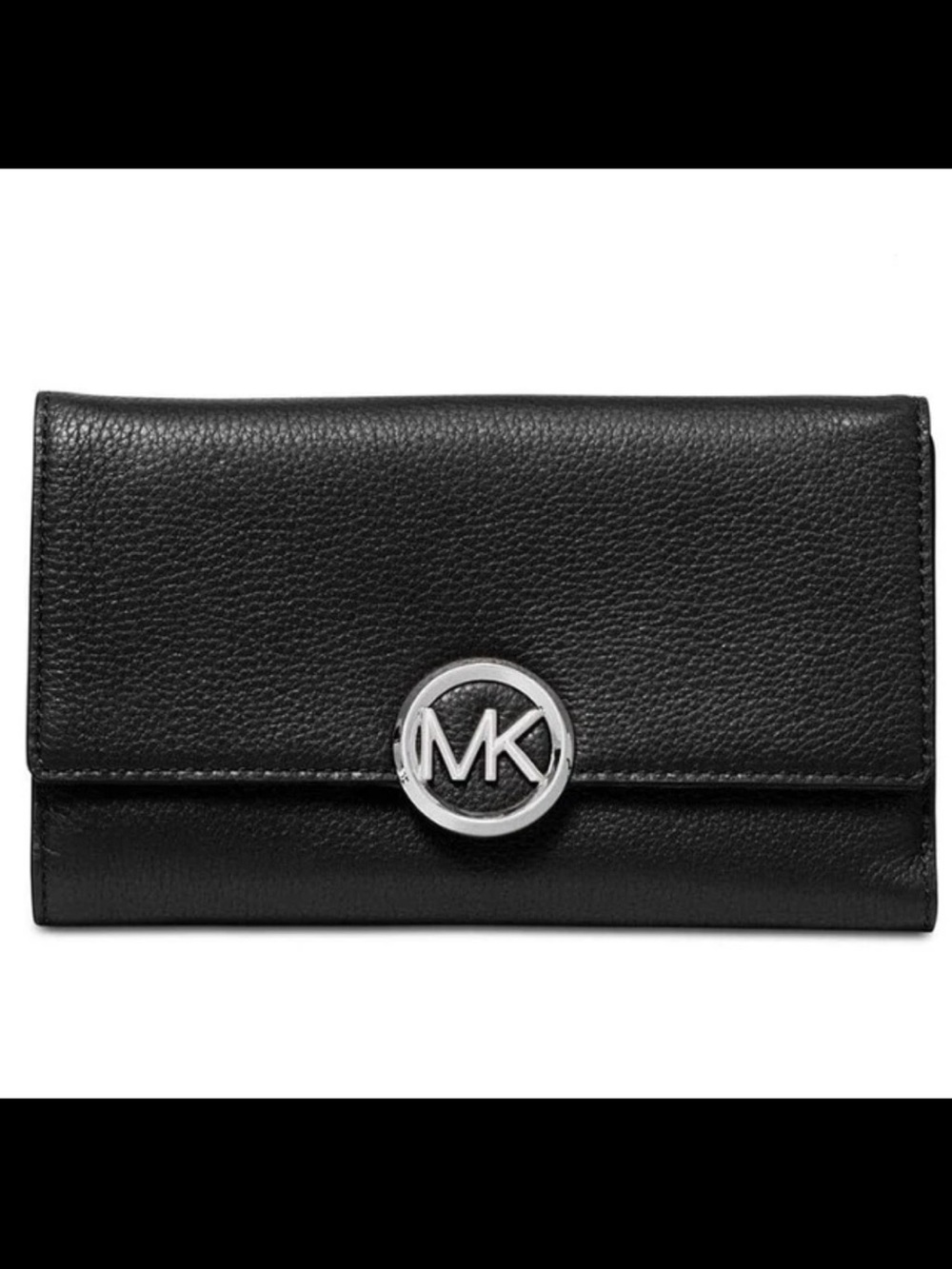 Michael Kors Lillie Lg Carryall Wallet Leather Black and Silver